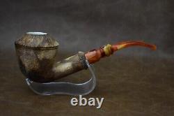 Calcined Rhodesian Pipe With Tamper Block Meerschaum-New Handmade W CASE#1425
