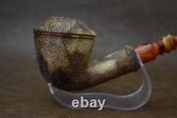 Calcined Rhodesian Pipe With Tamper Block Meerschaum-New Handmade W CASE#1425