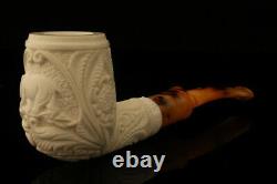 California Bear Hand Carved Block Meerschaum Pipe with custom case 12663