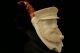 Captain Sailor Block Meerschaum Pipe Carved By I. Baglan With Case 10803