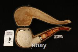 Carved Apple Block Meerschaum Pipe with fitted case 14422