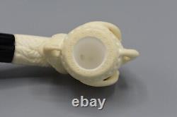 Carved CLAW Figure Pipe Block Meerschaum-NEW Handmade W CASE#1752