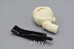 Carved CLAW Figure Pipe Block Meerschaum-NEW Handmade W CASE#1752