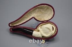 Carved CLAW Figure Pipe Block Meerschaum-NEW Handmade W CASE#1752