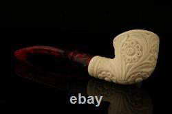 Carved Dublin Block Meerschaum Pipe with fitted case 14083