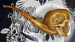 Çelebi Meerschaum Skull, with Case, XL High Detail? Hand Carved by Kenan