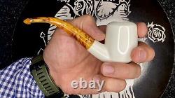 Çelebi Meerschaum Smooth Etched, with Case, Hand Carved