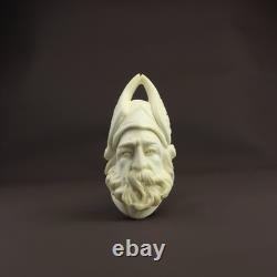 Cevher VIKING figure pipe New Handmade Block Meerschaum W Case&stand#1786