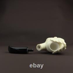 Cevher VIKING figure pipe New Handmade Block Meerschaum W Case&stand#1786