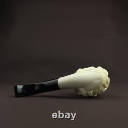 Cevher VIKING figure pipe New Handmade Block Meerschaum W Case&stand#1786