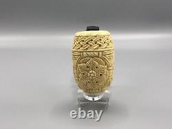 Chimney Ornate Bent Pipe BLOCK MEERSCHAUM-NEW-HAND CARVED Custom Made Case#142