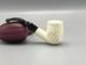 Chimney Ornate Bent Pipe Block Meerschaum-new-hand Carved Custom Made Case#1796