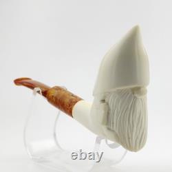 Christmas Gnome Block Meerschaum Pipe, With Case and Christmas Pouch, UMP