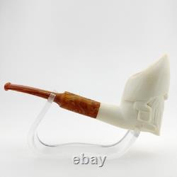 Christmas Gnome Block Meerschaum Pipe, With Case and Christmas Pouch, UMP