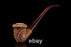 Churchwarden Lattice Calabash Pipe New Block Meerschaum Handmade W Case#1127