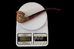 Churchwarden Lattice Calabash Pipe New Block Meerschaum Handmade W Case#1127