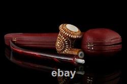 Churchwarden Lattice Calabash Pipe New Block Meerschaum Handmade W Case#1127