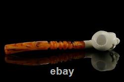 Churchwarden Skull Pipe By Koray New Block Meerschaum Handmade W Case#1211