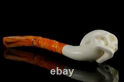 Churchwarden Skull Pipe By Koray New Block Meerschaum Handmade W Case#1211