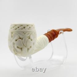 Classic Floral Block Meerschaum Pipe, With Case, Unique Meerschaum Pipes