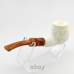 Classic Floral Block Meerschaum Pipe, With Case, Unique Meerschaum Pipes