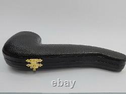 Classic Lattice Hand Carved Block Meerschaum Tobacco Smoking Pipe with Fitted Case