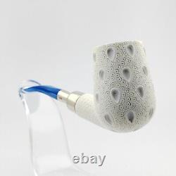 Classic Lattice Silver Spigot Block Meerschaum Pipe, With Case, Unique Meerschaum