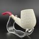 Classic Lattice Silver Spigot Block Meerschaum Pipe, With Case, Unique Meerschaum