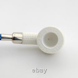 Classic Lattice Silver Spigot Block Meerschaum Pipe, With Case, Unique Meerschaum