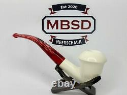 Classic Unsmoked Block Meerschaum Tobacco Smoking Pipe with Fitted Case