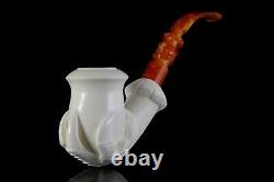 Claw Holds Calabash Pipe By Ali New-block Meerschaum Handmade W Case#79