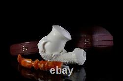 Claw Holds Calabash Pipe By Ali New-block Meerschaum Handmade W Case#79