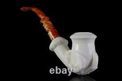 Claw Holds Calabash Pipe By Ali New-block Meerschaum Handmade W Case#79