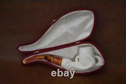 Claw Holds Egg Pipe Block Meerschaum-NEW Handmade With Case#107