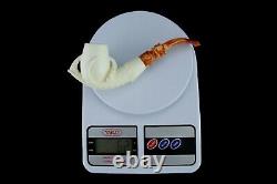 Claw Holds Smooth Egg Pipe Block Meerschaum-NEW Handmade With Case#1377