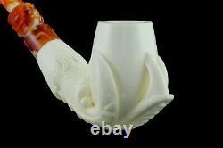 Claw Holds Smooth Egg Pipe Block Meerschaum-NEW Handmade With Case#1377