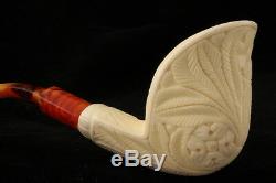 Cobra Hand Carved Block Meerschaum Pipe made by Emin Brothers in case 6539