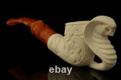 Cobra Hand Carved Block Meerschaum Pipe with custom CASE 11962