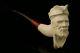 Colonial Soldiers Hand Carved Block Meerschaum Pipe With A Fitted Case 11445