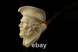 Colonial Soldiers Hand Carved Block Meerschaum Pipe with a fitted CASE 11445