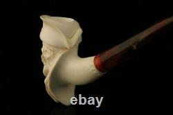 Colonial Soldiers Hand Carved Block Meerschaum Pipe with a fitted CASE 11445