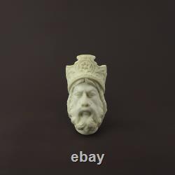 Crown King Pipe Handmade Block Meerschaum-NEW With Fitted Case CASE#61