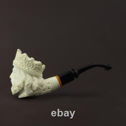 Crown King Pipe Handmade Block Meerschaum-NEW With Fitted Case CASE#61