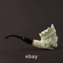 Crown King Pipe Handmade Block Meerschaum-NEW With Fitted Case CASE#61