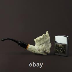 Crown King Pipe Handmade Block Meerschaum-NEW With Fitted Case CASE#61