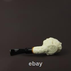 Crown King Pipe Handmade Block Meerschaum-NEW With Fitted Case CASE#61