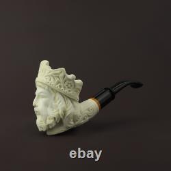 Crown King Pipe Handmade Block Meerschaum-NEW With Fitted Case CASE#61