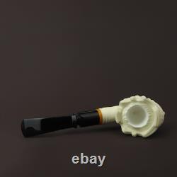 Crown King Pipe Handmade Block Meerschaum-NEW With Fitted Case CASE#61