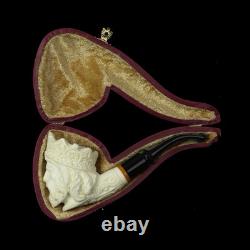 Crown King Pipe Handmade Block Meerschaum-NEW With Fitted Case CASE#61