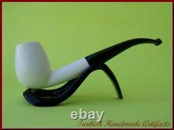 DELUXE Block Meerschaum Smoking Tobacco Pipe Pipa Pfeife With CASE AGV-1316